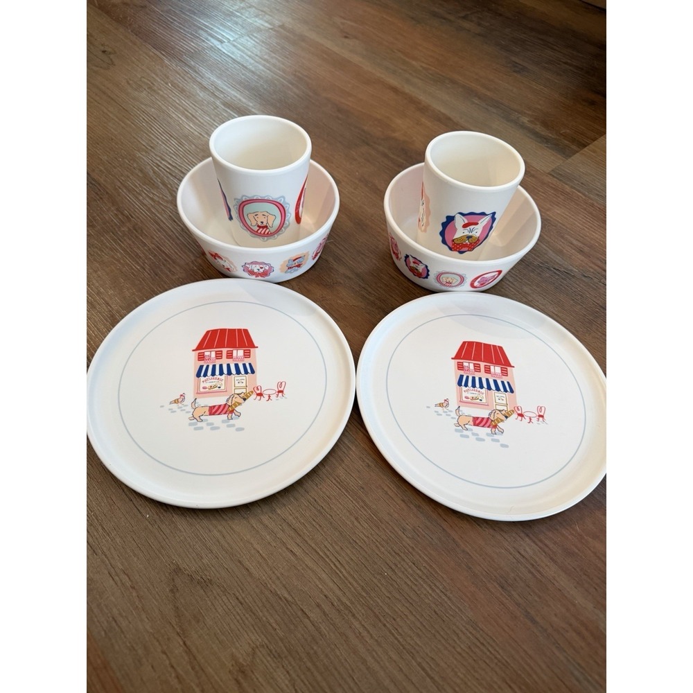 Pillowfort Target 3pc Figural Animal Kids Dinnerware Set Plate, Bowl, Cup NEW